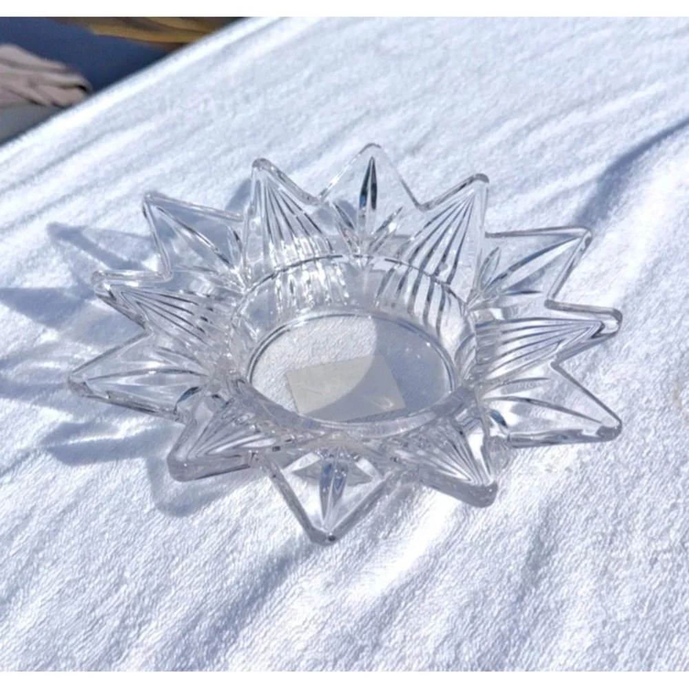 Mikasa Starmist Crystal Starburst Votive Tealight Candle Holder Japan WY928